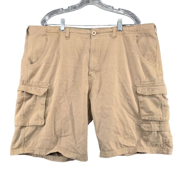 Old Mill Mens Cargo Shorts Tan Size 40 Cotton Pockets Belt Loops - Picture 1 of 13